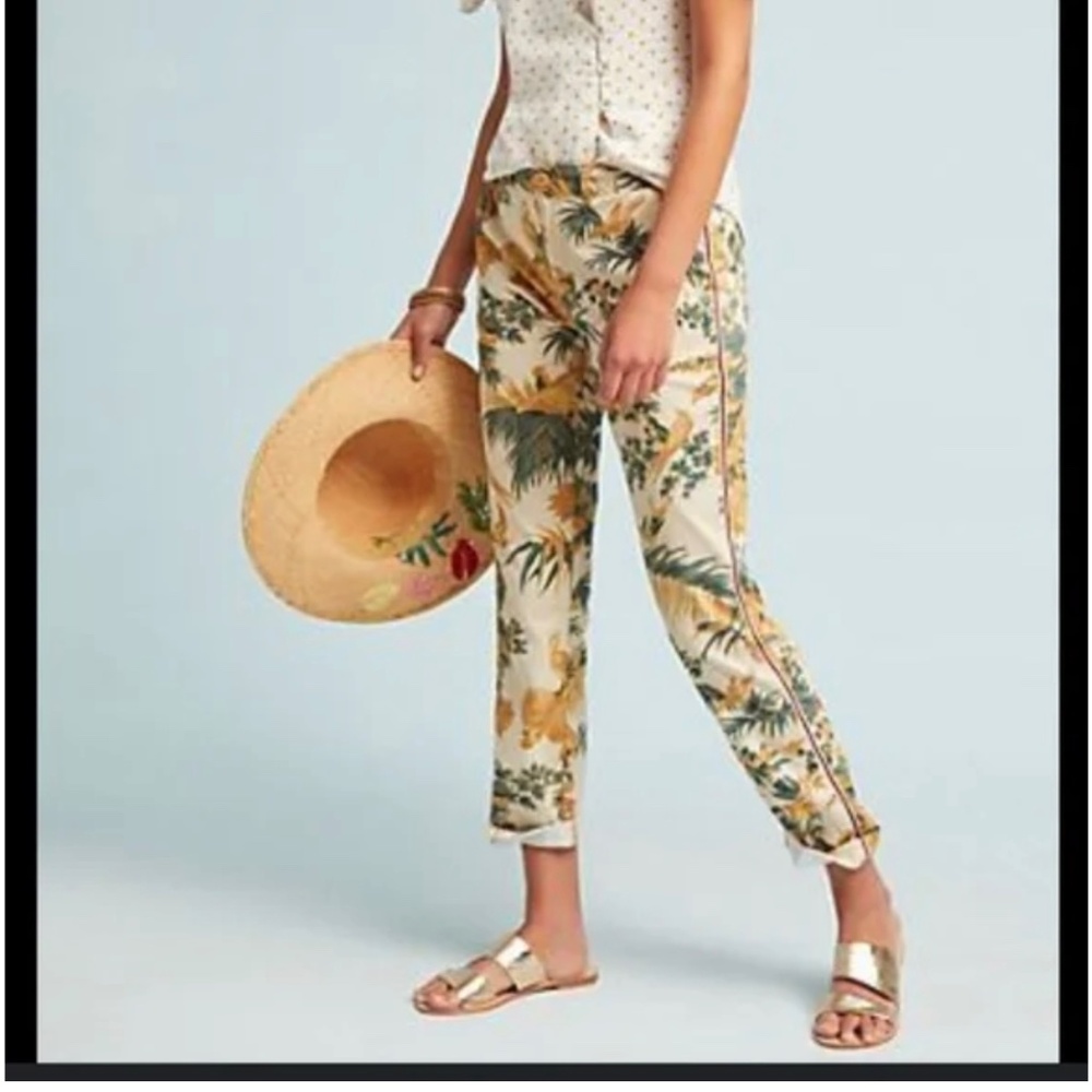 Anthropologie Chino s30  bird  print.